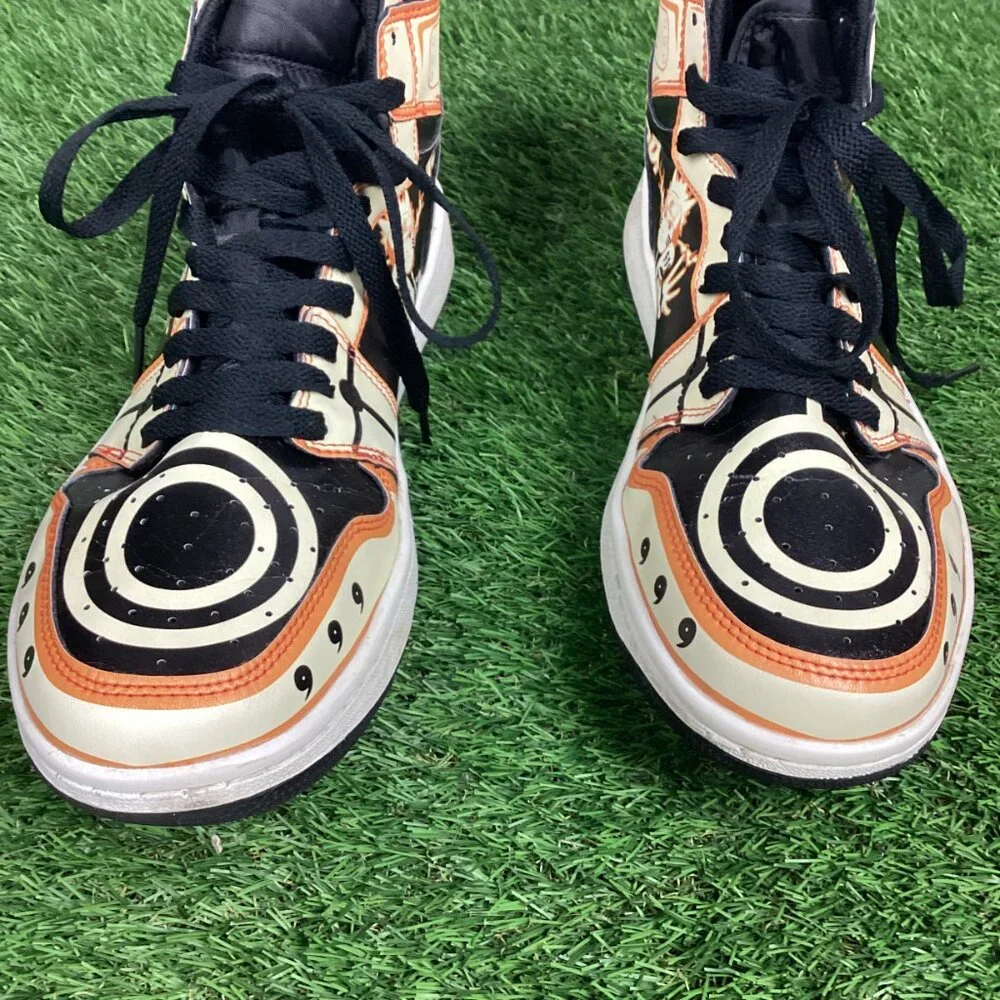 Nine-Tails Chakra Mode Ninja Shippuden Mid 1 Basketball Shoes 42